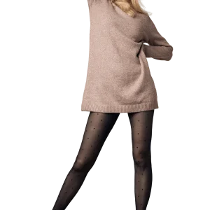 Collant Motif Plumetis 35D Fashion Fabiana - Noir