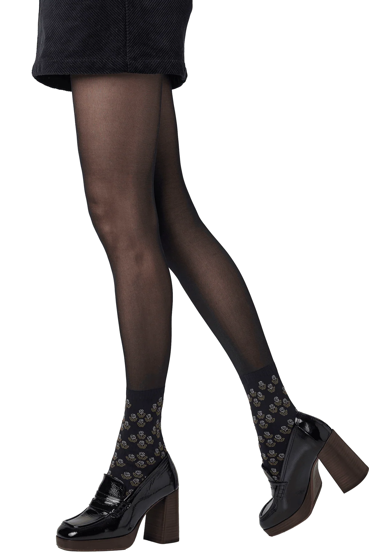 Collant Fantaisie avec Socquette Intégrée Spécial Basket 35/70D Dressing - Noir – Image 2