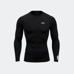T-shirt compression noir athletics club manche longue
