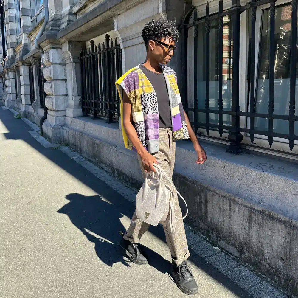 Pantalon gris carreaux Michel – Image 3